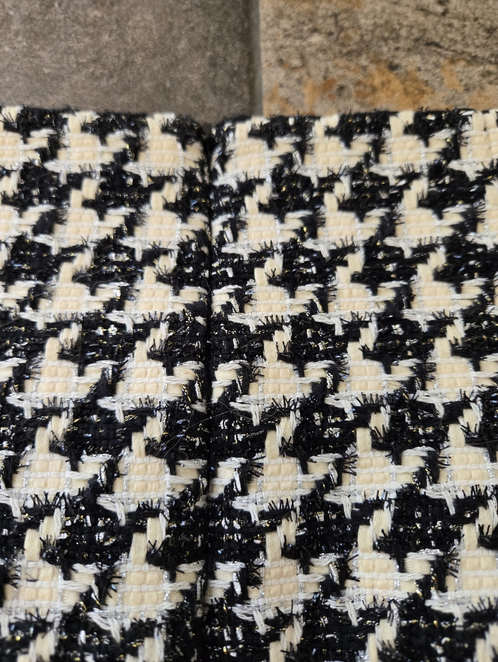 Veronica Beard Adriel Houndstooth Tweed Mini Skirt Black White Office Cotton 12 - Picture 10 of 13